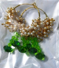 NIBRAS Seed Beads Crystal Hoops Earrings - B09JKVJRGW, 16gm, 6.5cm x 5cm x 1cm